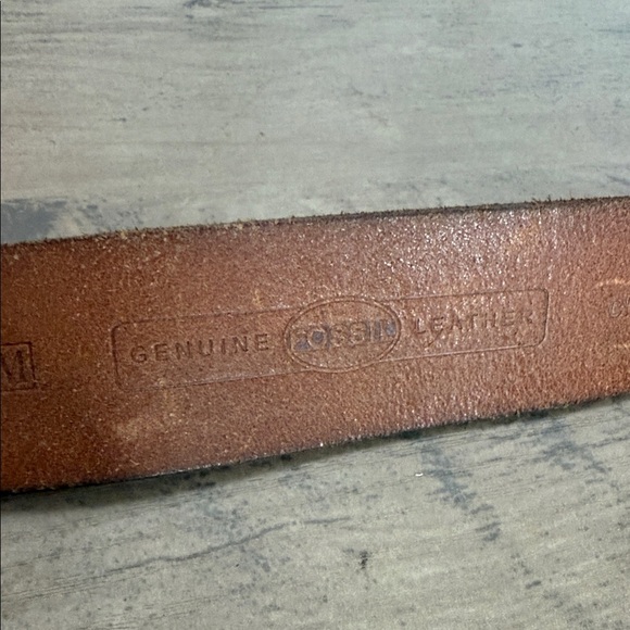 Unique Fossil | Colorful Mosaic Stone Buckle Leather Belt - Medium - Picture 4 of 9